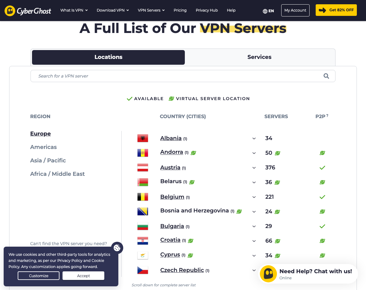 CyberGhost VPNの公式サイト