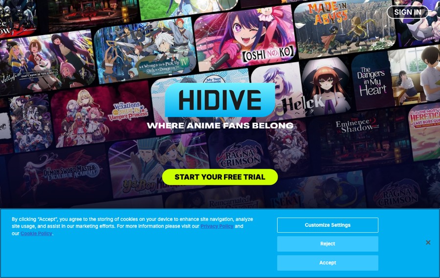 HIDIVEの公式サイト