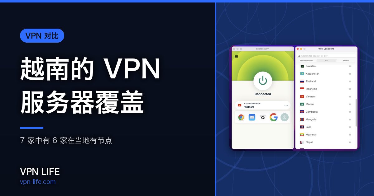 越南的 VPN 服务器覆盖