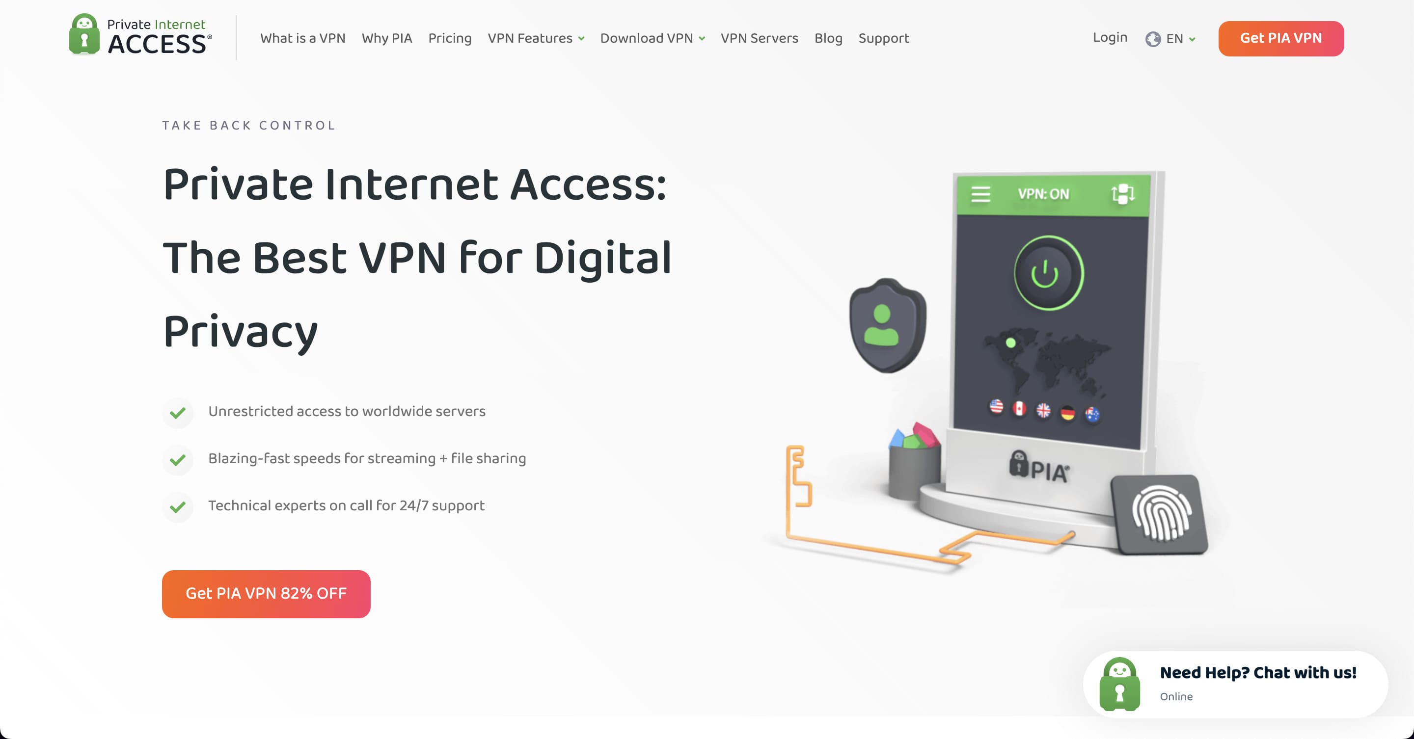Private Internet Accessの公式サイト