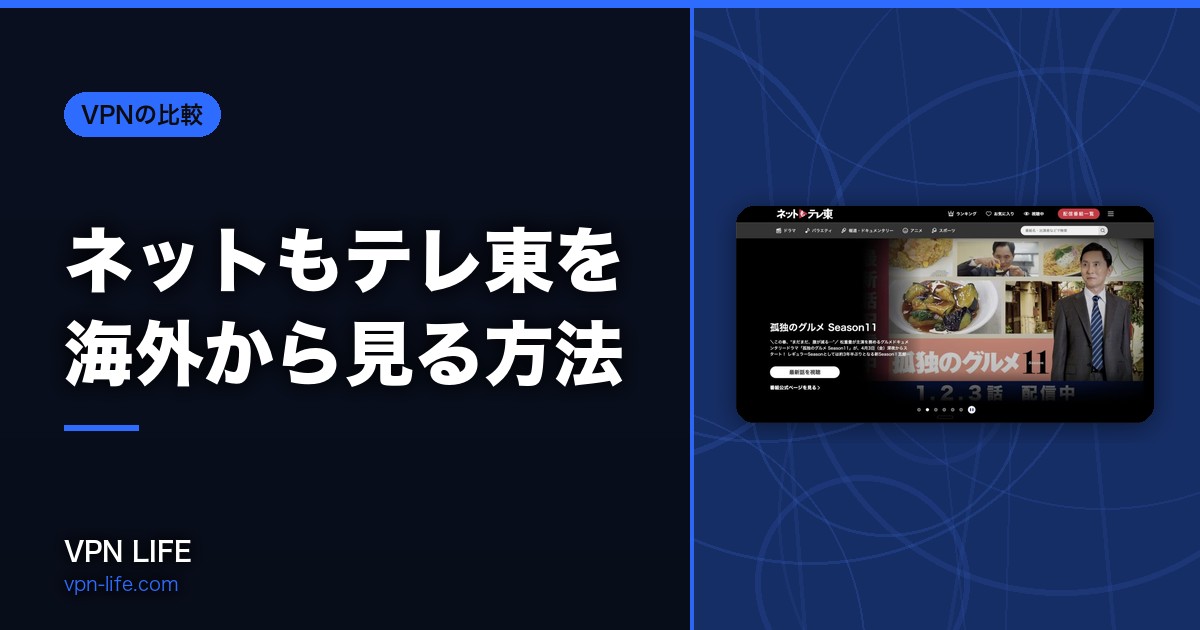 【見れない？】ネットもテレ東を海外から見る方法！VPNで視聴可能に